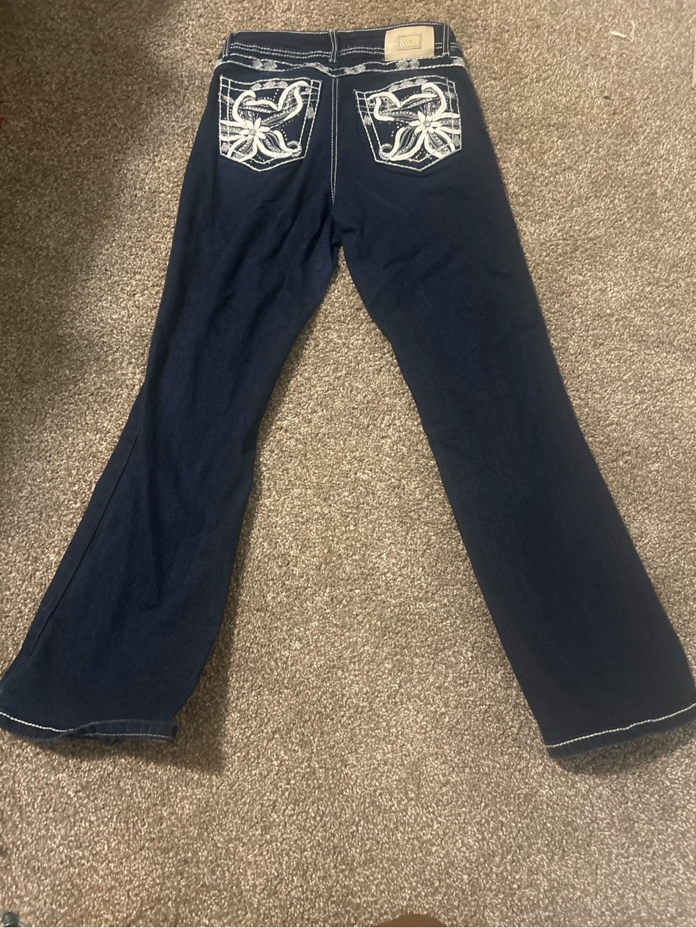 Angels Jeans Navy Blue Denim with White Stitching